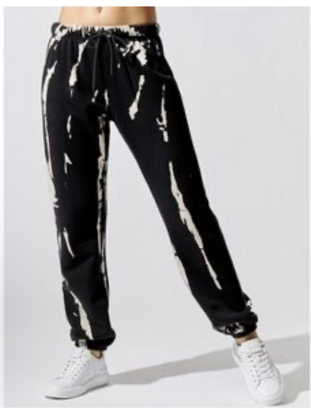 Pam & Gela Women's Jogger Sweatpants Size Small Black Bleach Wash Streetwear